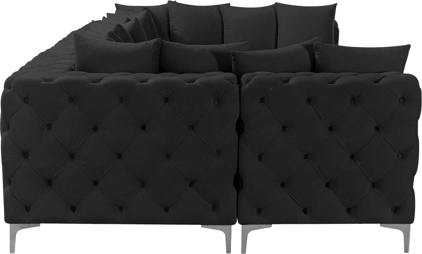 westmount black velvet modular sectional sec6b