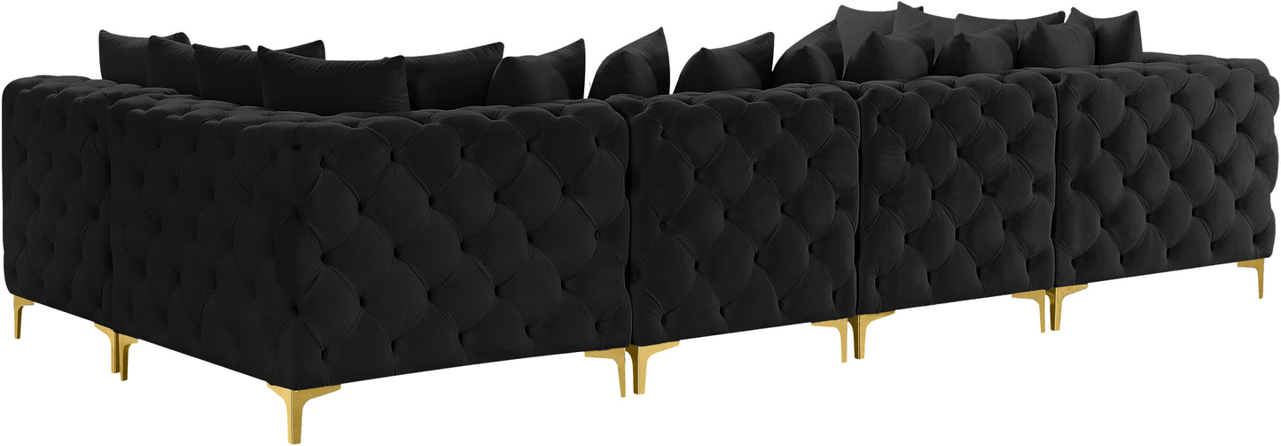 westmount black velvet modular sectional sec6b