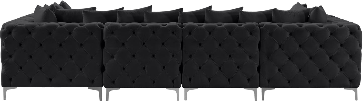 westmount black velvet modular sectional sec6b