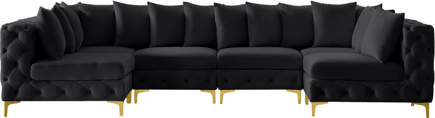 westmount black velvet modular sectional sec6b