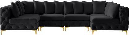 Westmount Black Velvet Modular Sectional Sec6B