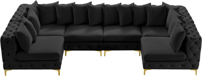 Westmount Black Velvet Modular Sectional Sec6B