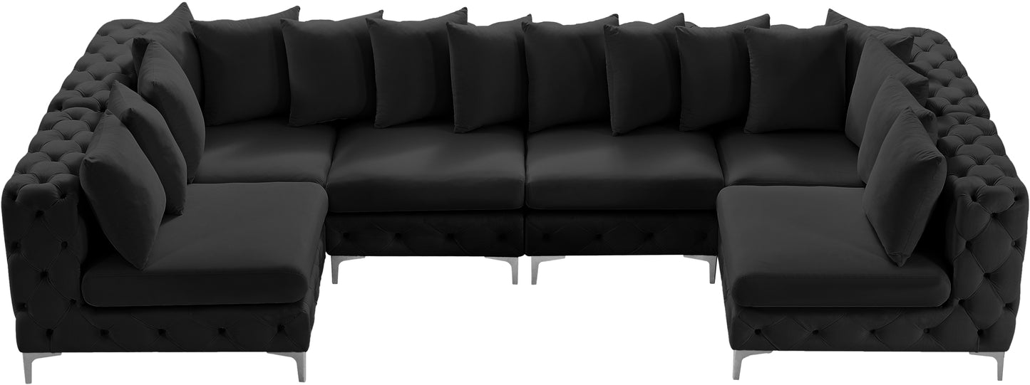 westmount black velvet modular sectional sec6b