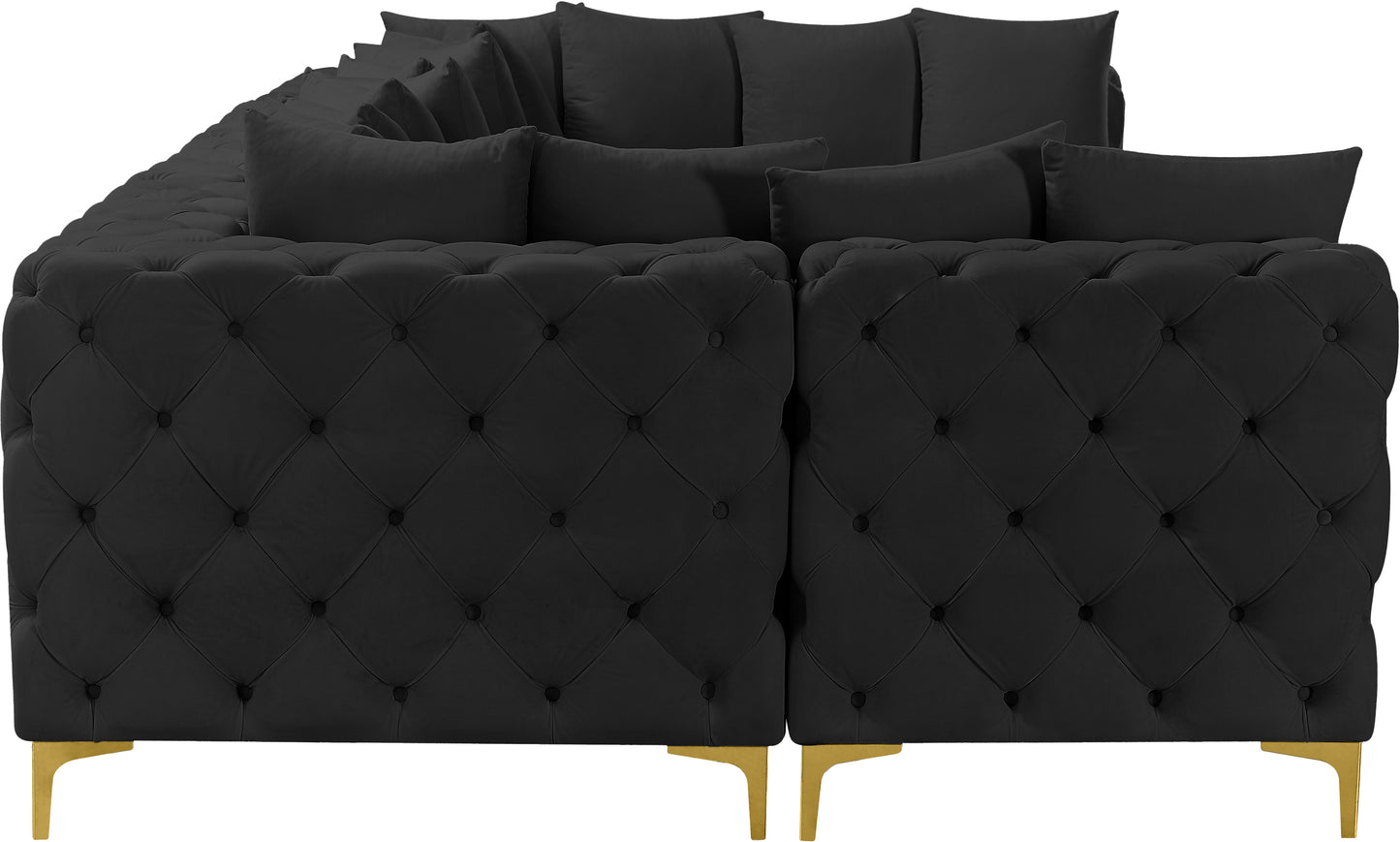 westmount black velvet modular sectional sec6b