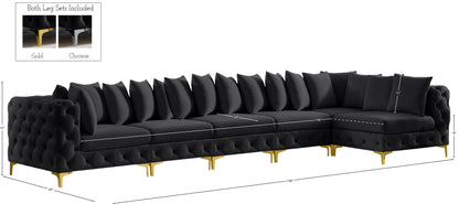 Westmount Black Velvet Modular Sectional Sec6C