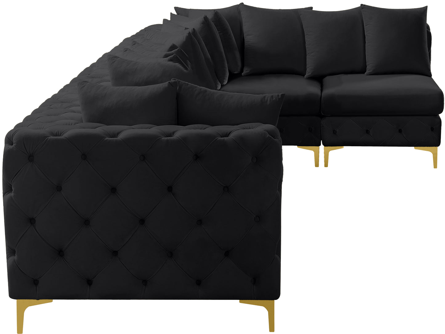 westmount black velvet modular sectional sec6c