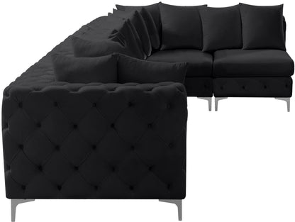 Westmount Black Velvet Modular Sectional Sec6C