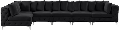 Westmount Black Velvet Modular Sectional Sec6C