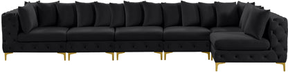 Westmount Black Velvet Modular Sectional Sec6C