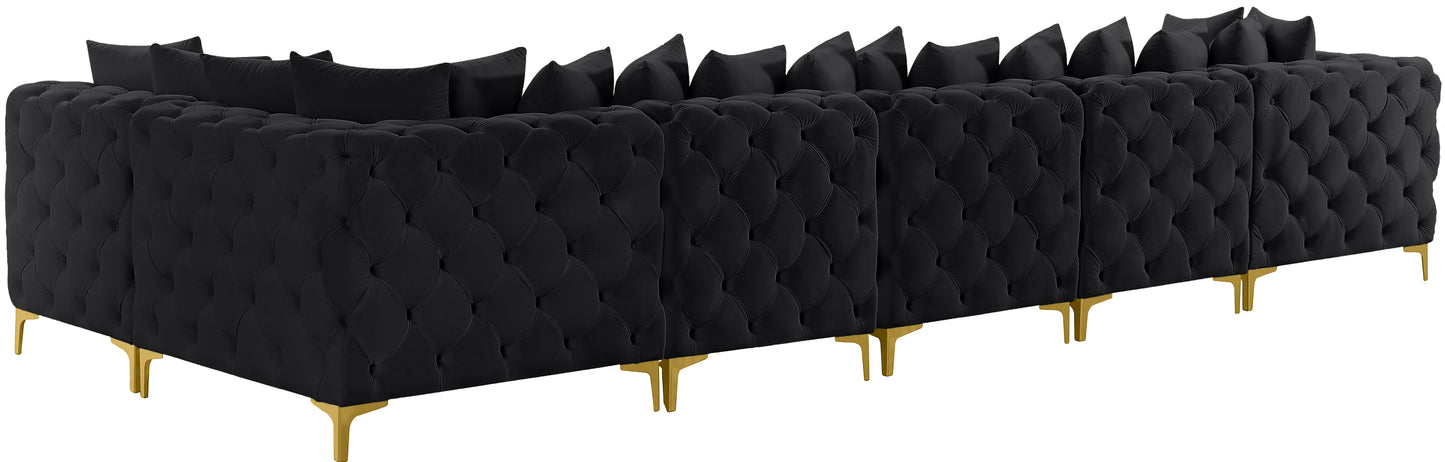 westmount black velvet modular sectional sec6c