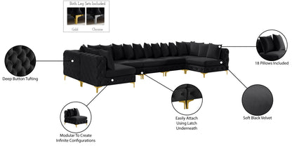 Westmount Black Velvet Modular Sectional Sec7A