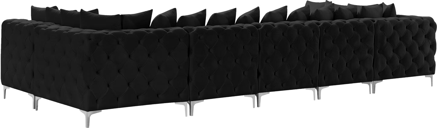 westmount black velvet modular sectional sec7a