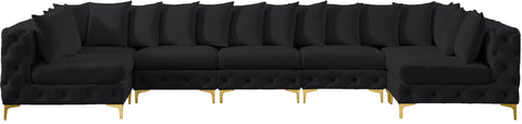 Westmount Black Velvet Modular Sectional Sec7A