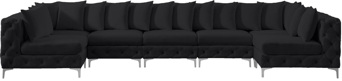 westmount black velvet modular sectional sec7a