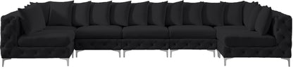 Westmount Black Velvet Modular Sectional Sec7A