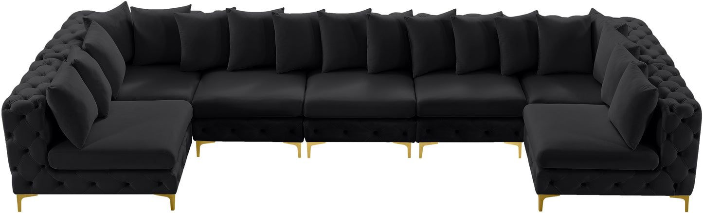 westmount black velvet modular sectional sec7a