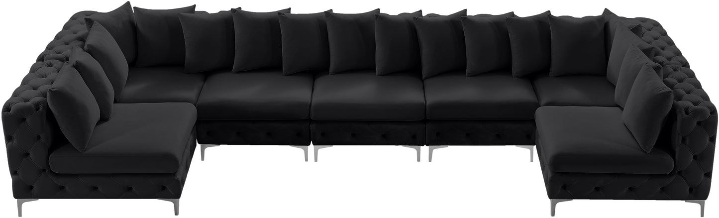 westmount black velvet modular sectional sec7a