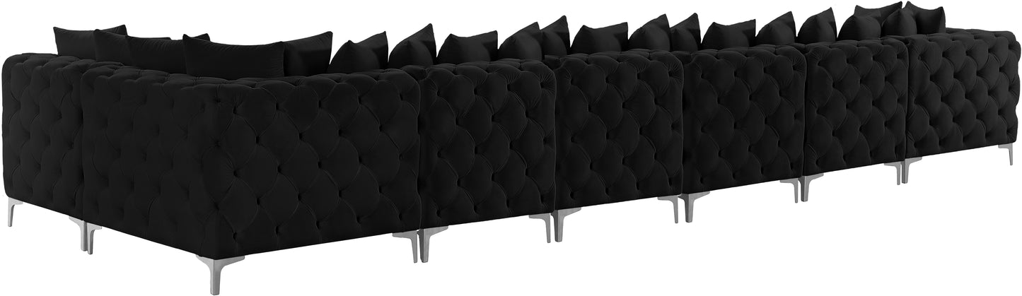 westmount black velvet modular sectional sec7b