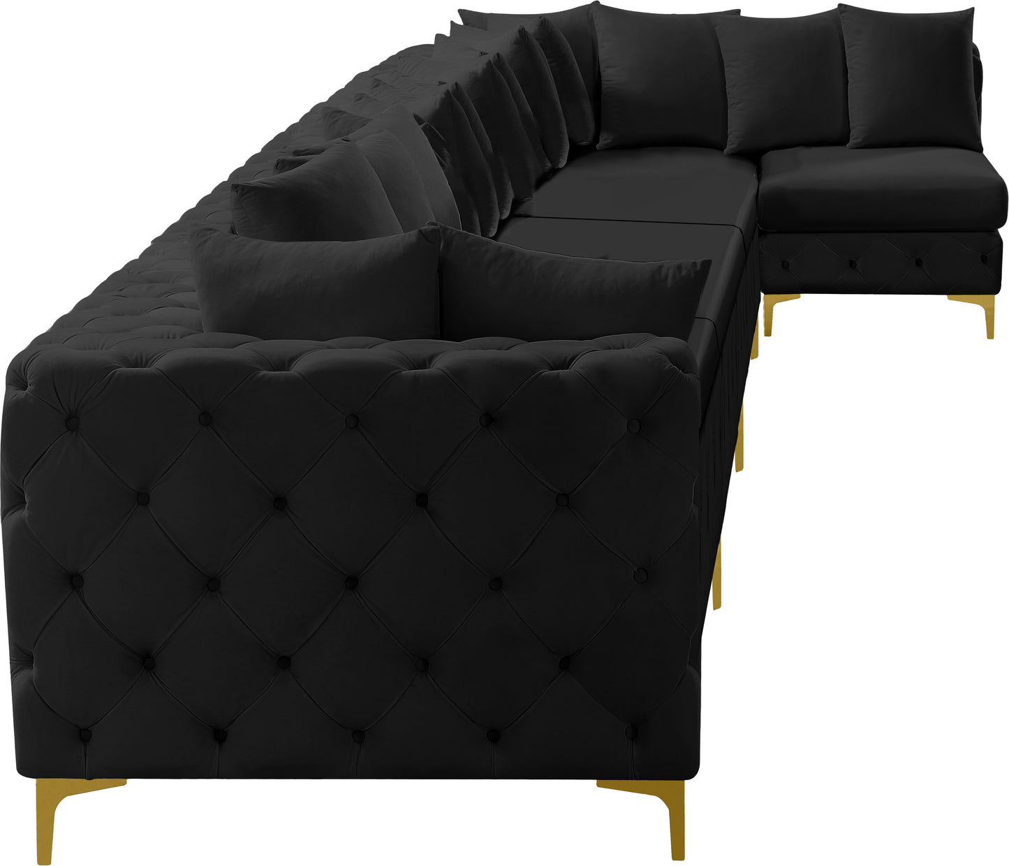 westmount black velvet modular sectional sec7b