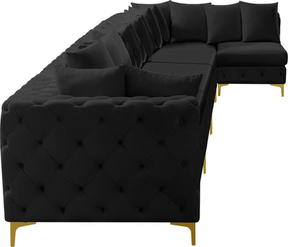 Westmount Black Velvet Modular Sectional Sec7B