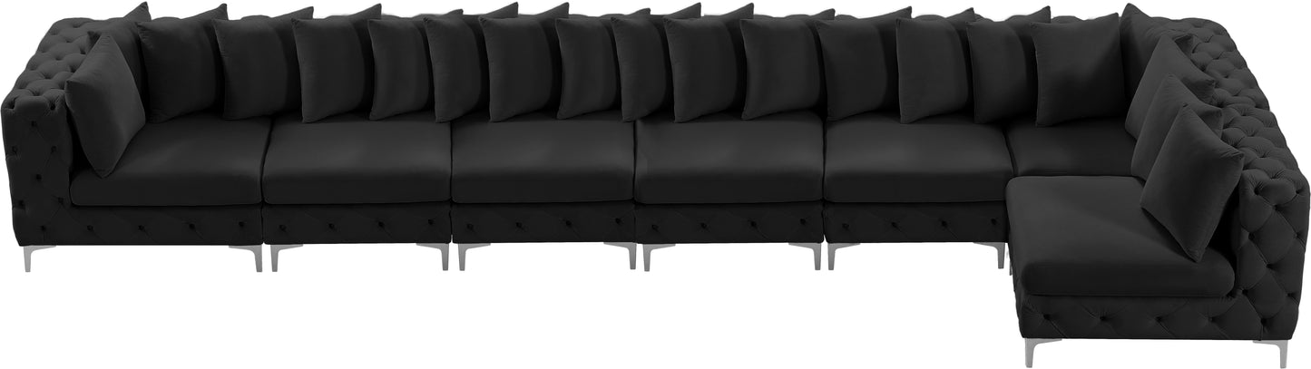 westmount black velvet modular sectional sec7b