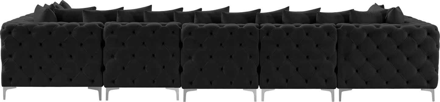 westmount black velvet modular sectional sec7c