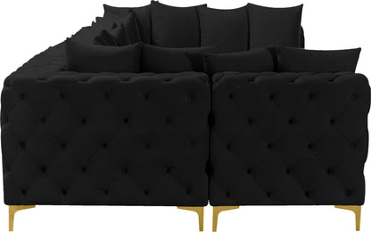 Westmount Black Velvet Modular Sectional Sec7C