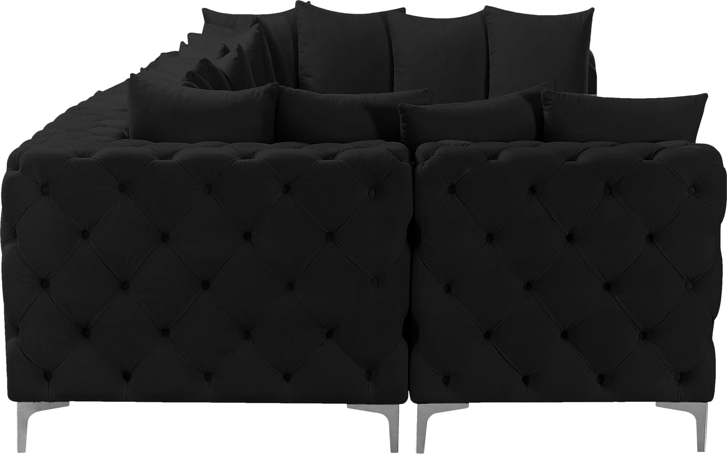 westmount black velvet modular sectional sec7c