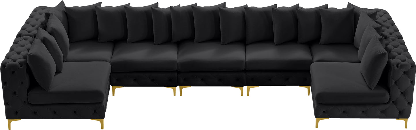 westmount black velvet modular sectional sec7c