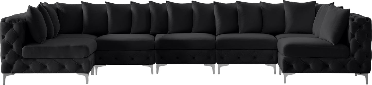 westmount black velvet modular sectional sec7c