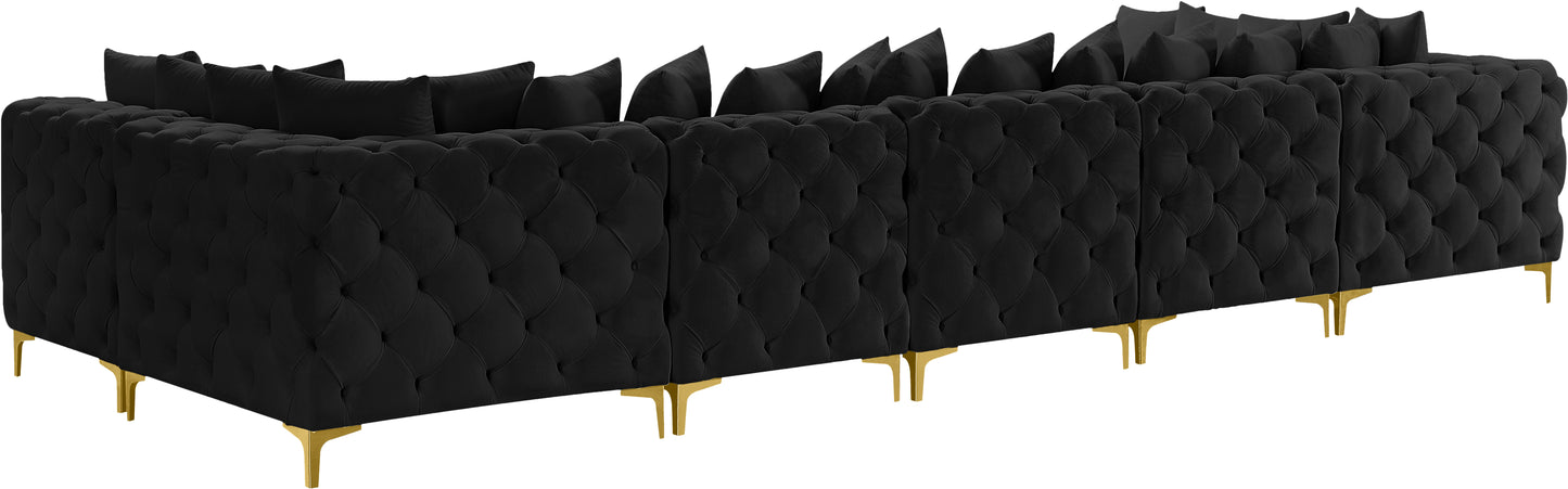 westmount black velvet modular sectional sec7c