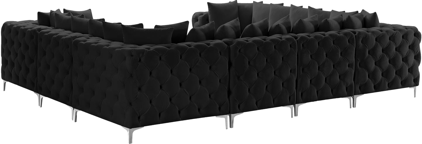 westmount black velvet modular sectional sec8a