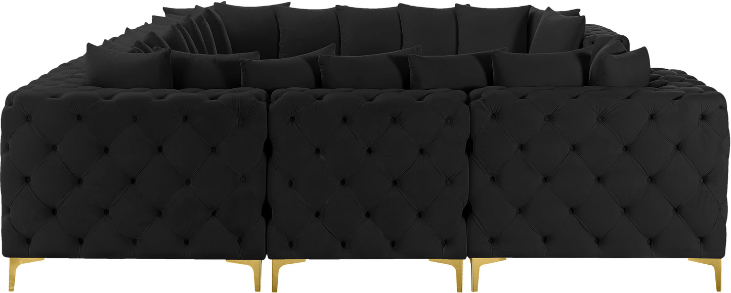 westmount black velvet modular sectional sec8a