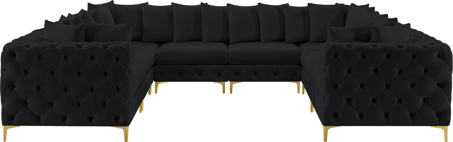 westmount black velvet modular sectional sec8a