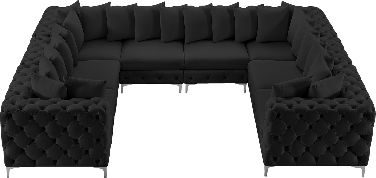 westmount black velvet modular sectional sec8a