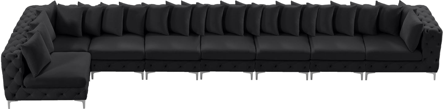 westmount black velvet modular sectional sec8b