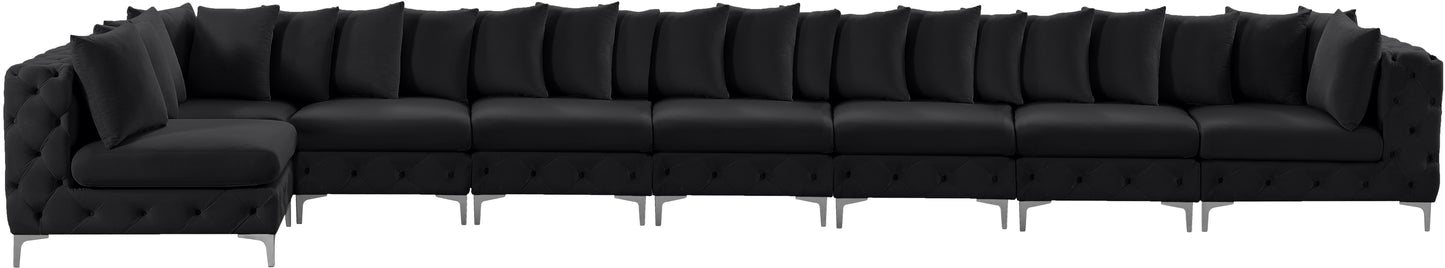 westmount black velvet modular sectional sec8b