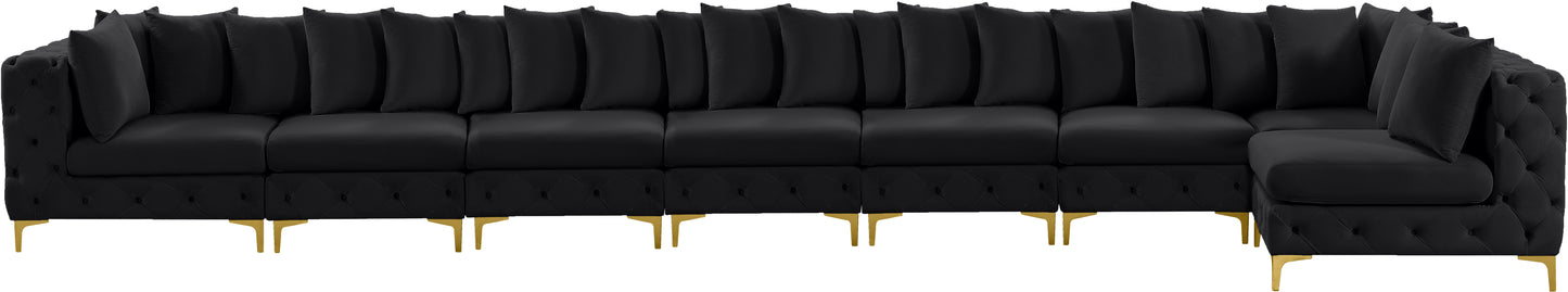 westmount black velvet modular sectional sec8b