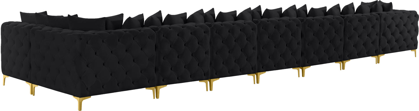 westmount black velvet modular sectional sec8b