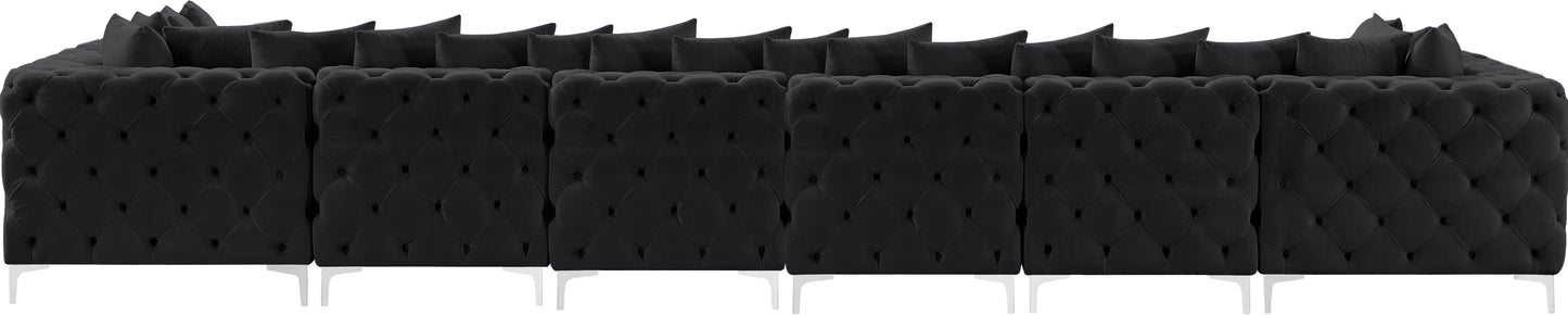 westmount black velvet modular sectional sec8c