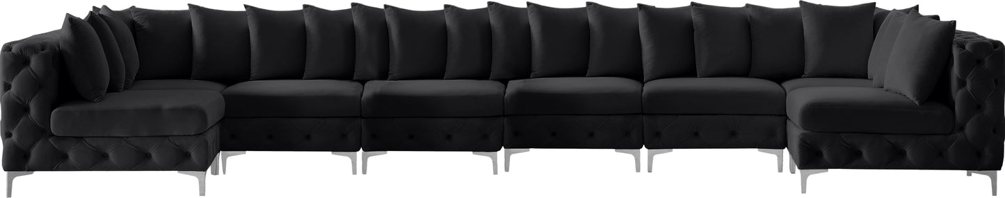 westmount black velvet modular sectional sec8c