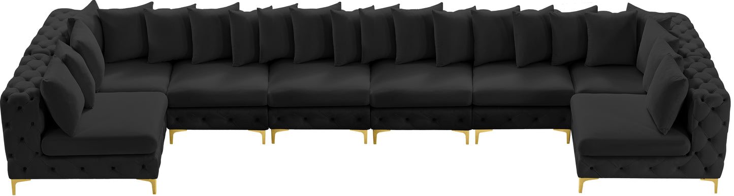 westmount black velvet modular sectional sec8c