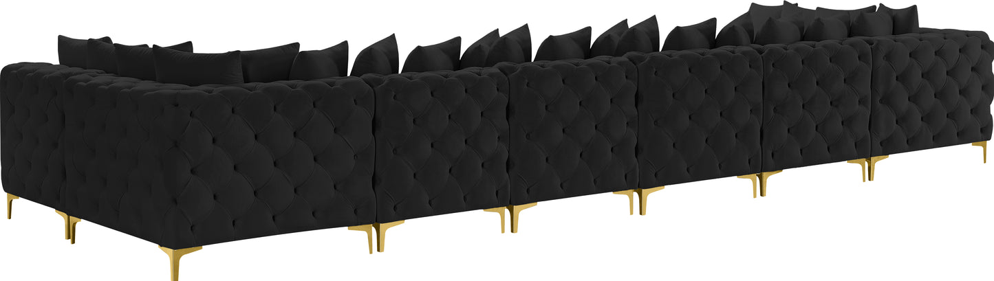 westmount black velvet modular sectional sec8c