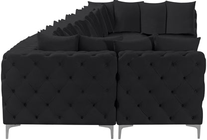 Westmount Black Velvet Modular Sectional Sec9A