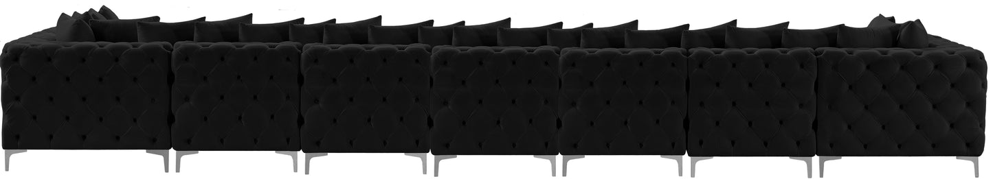 westmount black velvet modular sectional sec9a