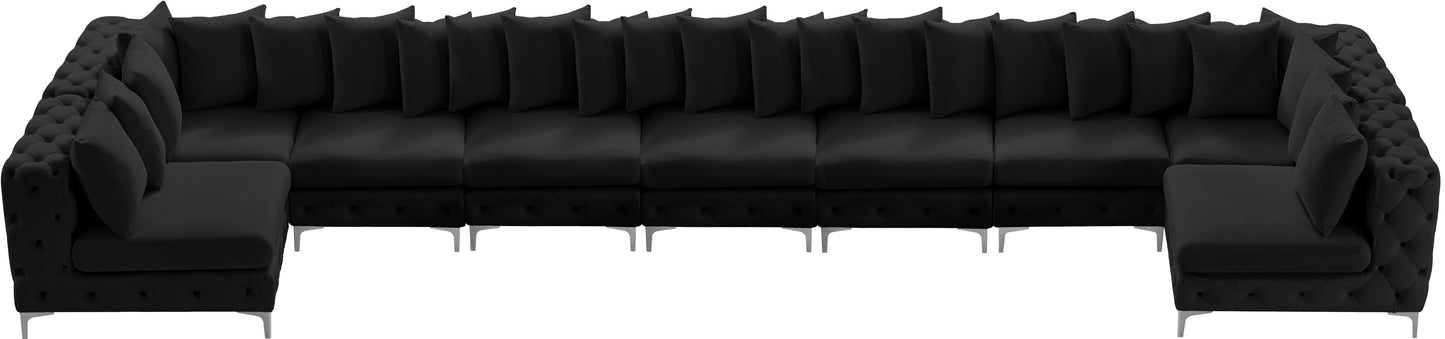 westmount black velvet modular sectional sec9a