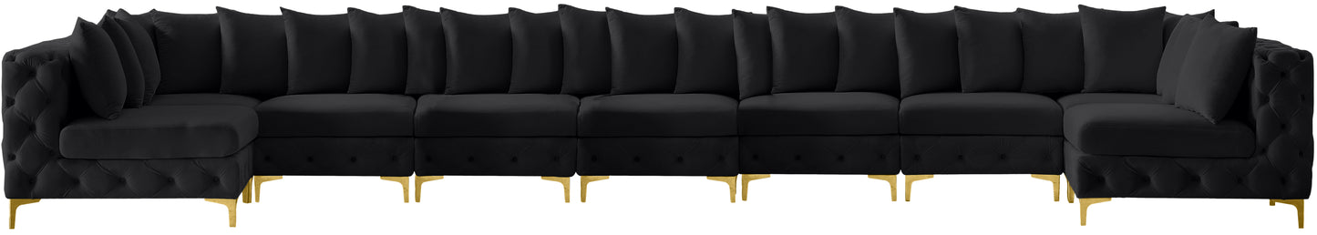 westmount black velvet modular sectional sec9a