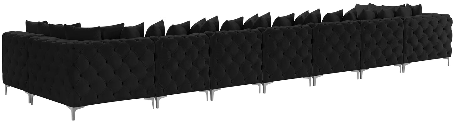 westmount black velvet modular sectional sec9a