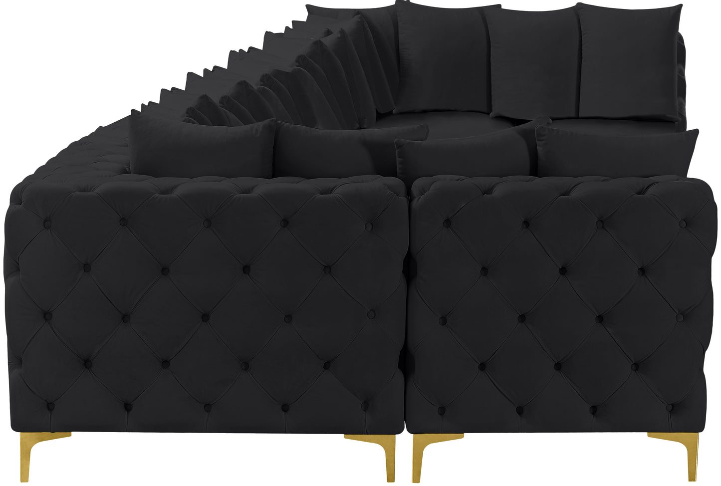 westmount black velvet modular sectional sec9a