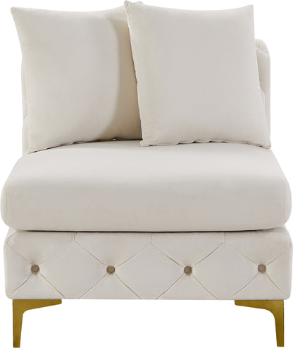 Westmount Cream Velvet Armless Chair Armless